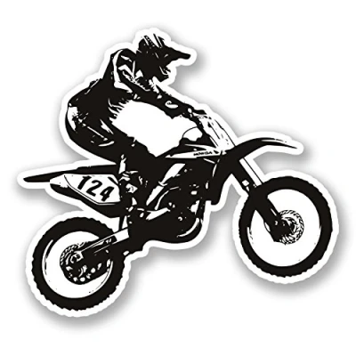 Image of 2 x 10cm Motorcross Bike Vinyl Decal Sticker iPad Laptop Biker Dirt Gift #5580 (10cm Wide 9cm Tall)