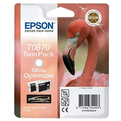Image of Epson Original C13T08704010 UltraChrome Hi Gloss2 Gloss Optimizer Ink Cartridge(Twin Pack), Genuine