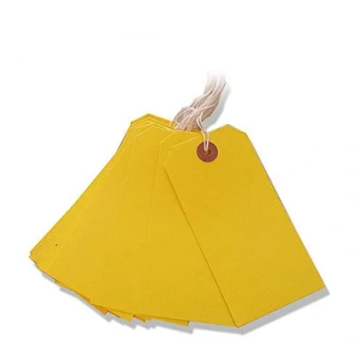 Image of 1000 Pack 120 x 60mm Yellow Coloured Strung Tags