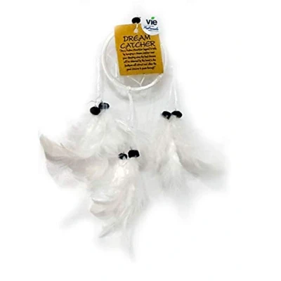 Image of VIE Naturals Dream Catcher, 6cm Ring with Bead, White