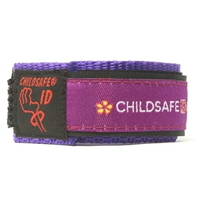 Image of Medical Alert Bracelet Child, Kids Toddlers Travel Identity Wristband, NFC Tag Cards, Parent Details Emergency Conditions Allergy Contact Lost Holiday School Trip Days Out (Purple with Flowers)