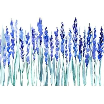 Image of Wee Blue Coo Flowers Lavender Watercolour Unframed Art Print Poster Wall Decor 12x16 inch