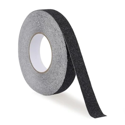 Image of Abacus Range Black Anti Slip Tape 25mm x 5m Heavy Duty High Traction Grip for Outdoor/Indoor Safety Non Skid Strip Abrasive Adhesive Stairs Tread Steps Ramps