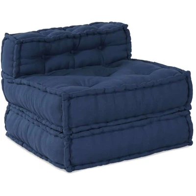 Image of vidaXL Modular Pouffe Indigo 70x70x54 Fabric