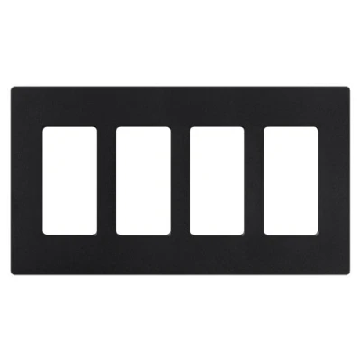 Image of Lutron Claro 4 Gang Decorator/Rocker Wallplate, Satin, Midnight (1 Pack) SC MN