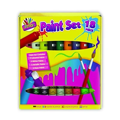Image of ART BOX Craft Paints 18x36ml Tubes, Assorted, 287mm by 260mm 32mm