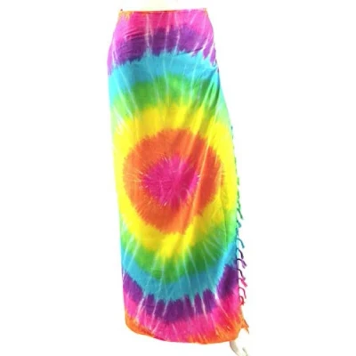 Image of The Highest Buddha Rainbow Sarong Tye dye Beach Cover up