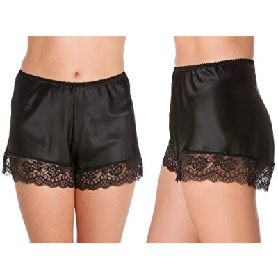Image of undercover lingerie F58 Womens Luxury Satin French Knickers Black XOS