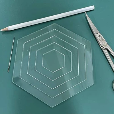 Image of Patchwork Templates Hexagon Laser Cut Acrylic Guide Quilting Sewing Template