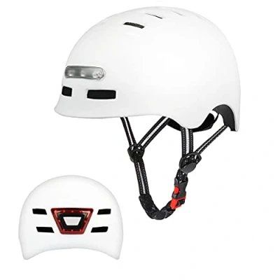 Image of Adult Bike Helmet Allround Cycling Bicycle with USB Rechargeable LED Light Urban Commuter Lightweight Scooter Skateboard Multi Sport CE Certified Cycle for Men and Women