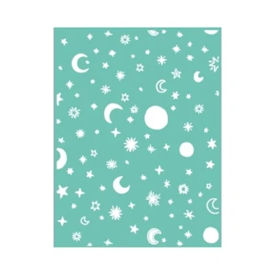 Image of Embossing Folder Galaxy Craftelier Moons and Stars for Scrapbooking Crafts Compatible with Sizzix Big Shot, Shot Plus, Revolution 15 x 20 cm