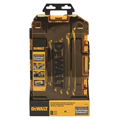 Image of DEWALT Ratcheting Wrench Set, Metric, 8 Piece (DWMT74734),Silver
