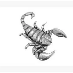 Image of Pewter Scorpion Pin Badge or Brooch Gift for Scarf, Tie, Hat, Coat Bag