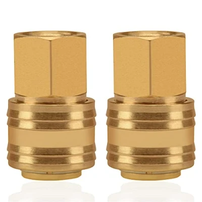 Image of 2stk Air Line Connectors 3/8&quot; Euro Airline Hose Compressor Fittings BSP Coupler and Plug Kit Couplings Connector Male