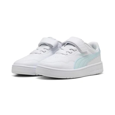 Image of Puma Court Lally Unisex Trainers for kids, Size: 2, White/sea glass shoes