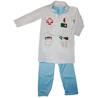 Image of Girls Boys Dress Up Medic Doctor Outfit Role Play Childrens Kids Party Fancy Ages 3 7 Years (5 Years)