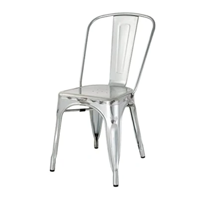 Image of Bolero Bistro Galvanised Steel Side Chairs (Pack of 4)