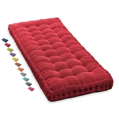Image of 2 Seater Porch Swing Cushion, Bench Cushion Outdoor Indoor 120cm 150cm 3 100cm 140cm 240cm Garden Cushions 50x50 Reversible, Chair Pad 40x40 for Office Bench(Red 1N,90x30cm