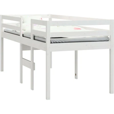 Image of vidaXL High Sleeper Bed without Mattress White 90x200 cm Solid Wood Pine