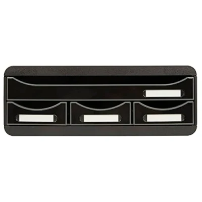 Image of Exacompta Ref 319714D Toolbox 4 Drawers Set 270 x 355 135mm in Size, Suitable for A4+ Docments, Useful as Computer Riser, Small Accessory Black