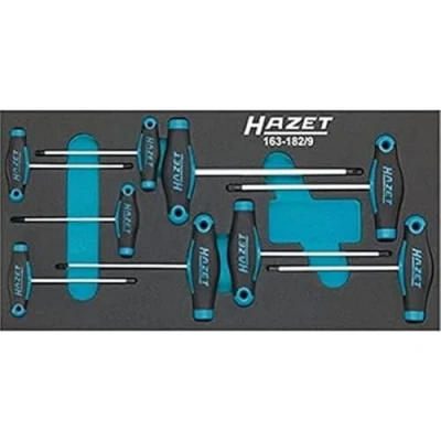 Image of HAZET 163 182/9 Torx Profile T Handle Screwdriver Set Multi Colour