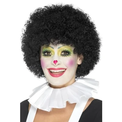 Image of Smiffys Clown Neck Ruffle, White , Circus Fancy Dress, Dress Up Accessories