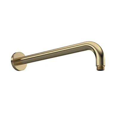 Image of nuie ARM801 Fixed Heads Modern Bathroom Round Wall Mounted Shower Arm, 108mm, Brushed Brass