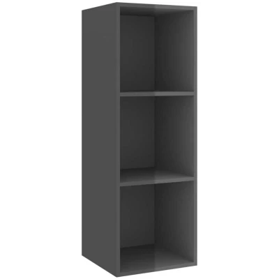 Image of vidaXL Wall mounted TV Cabinet High Gloss Grey 37x37x107 cm Engineered Wood