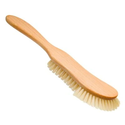 Image of Redecker Natural Pig Bristle Cushion Brush with Waxed Beechwood Handle, 11 7/8 Inches
