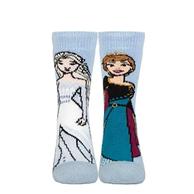 Image of Kids 1 Pair SOCKSHOP Heat Holders Disney 1.6 TOG Lite Frozen Anna and Elsa Thermal Socks Lilac 9 12