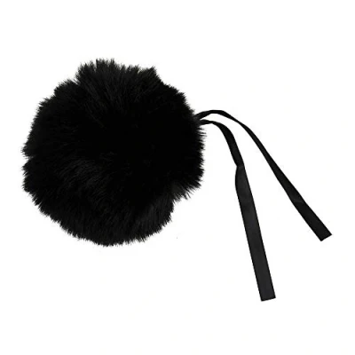 Image of Black Giant 11cm Faux Fur Pom for Decorations &amp; Crafts