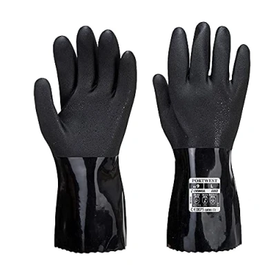 Image of Portwest A882 ESD PVC Chemical Gauntlet Black, Large