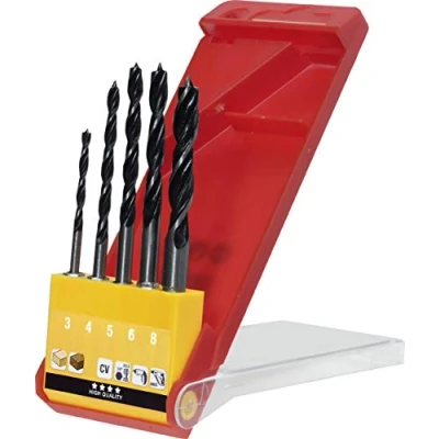 Image of kwb CV Wood Drill Bit Set, Spiral Drills for Hardwood and Softwood, 5 Piece with 1/4&quot; Hex Shank, Ø 4 10 mm