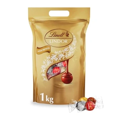 Image of Lindt Lindor Assorted Chocolate Truffles Bag 1kg