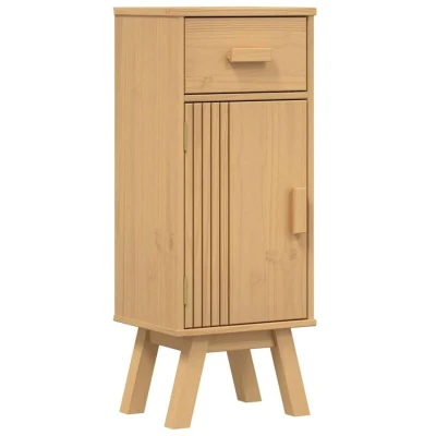 Image of vidaXL Bathroom Storage Cabinet 35x30x90 cm Solid Wood Pine