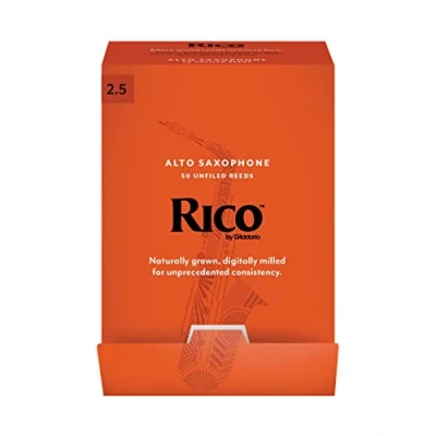 Image of D’Addario Woodwinds Rico Alto Sax Reeds for Saxophone Crafted Beginners, Students, Educators Strength 2.5, 50 Pack