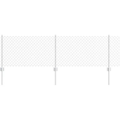 Image of vidaXL Chain Link Fence with 22 U Posts Silver 0.6x25 m Steel