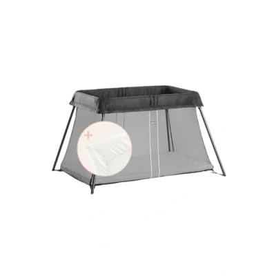 Image of BabyBjörn Travel Cot Light + Fitted sheet, Black