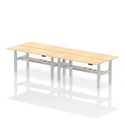Image of Air B2B 1800x600mm Height Adjustable 4P Bench Desk CP Maple/Silver