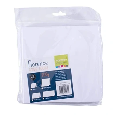 Image of Vaessen Creative Large Square Florence Blank Craft Cards, White, Set of 25, Matching Envelopes Available