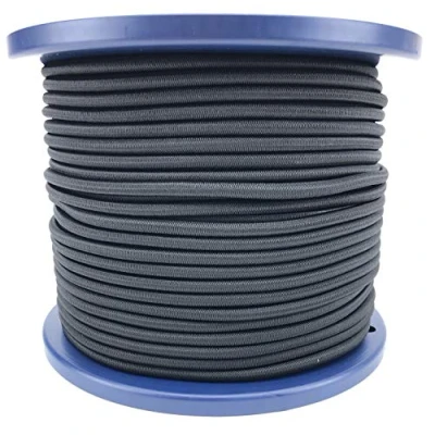 Image of 4mm Black Elastic Shock Cord x 100 Metre Reel, Bungee Rope Tie Down Strong