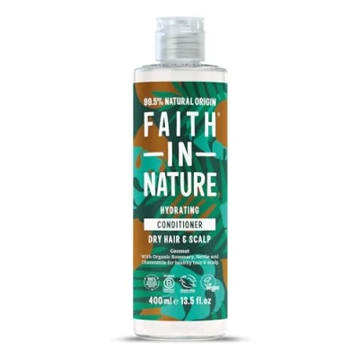 Image of Faith In Nature Organic Coconut Conditioner, Hydrating for Dry Hair &amp; Scalp, Vegan Cruelty Free, No SLS, Silicones or Parabens, 400ml
