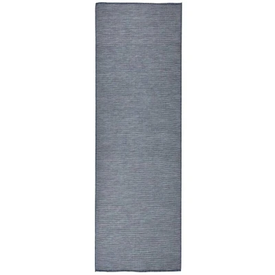Image of vidaXL Outdoor Flatweave Rug 80x250 cm Blue