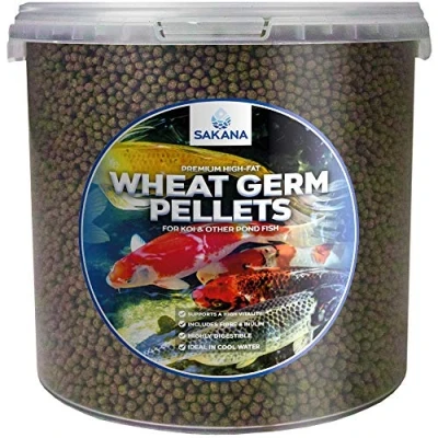 Image of SAKANA Wheat Germ Koi Pellets Premium Quality Aquatic Fish Food Mixture Healthy and Nutritious Daily Feed for Pond Cold Water Aquarium Easily Digestible &amp; Great Source of Nutrients (1L)