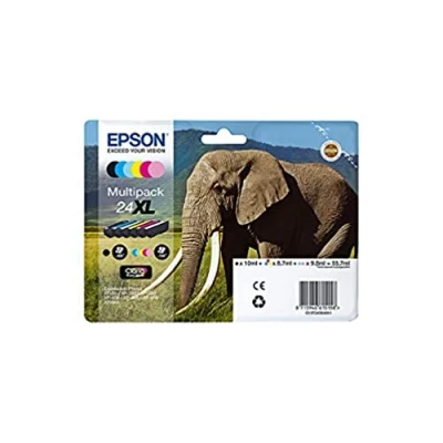 Image of Epson C13T24384021 X Large Inkjet Cartridge Black/Yellow/Magenta/Cyan (Pack of 6)