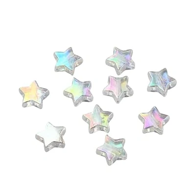 Image of Pack of 100 Clear AB Acrylic Star Beads 10mm