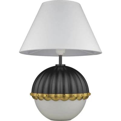 Image of Pralines Table Lamp With Round Tapered Shade Black, E27