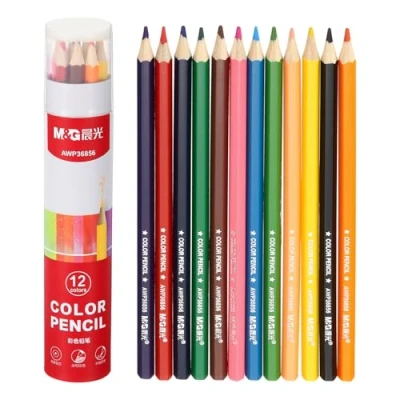 Image of M&amp;G 12 Colors Colored Pencils Set, 12pcs Oil Based Drawing Color Pencil Art Supplies for Beginner Adult Coloring Book Gifts with Red Holder