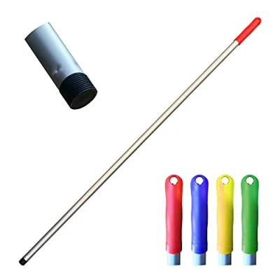 Image of Colour Coded Mop and Broom Handle Replacement 120cm Long Aluminium Screw End, Interchangeable That Fits Most Head −Mop Only (Red)