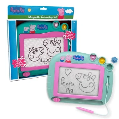 Image of Peppa Pig Magnetic Drawing Board, Toy for Kids, Style, Includes Pen and 3 Shapes, Home Travel, Ages 2 Up, Multicolored